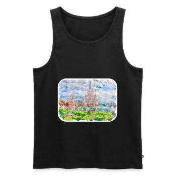 San Miguel De Allende Mexique Aquarelle Esquisse Dra - Débardeur bio Premium Homme - noir - Devant - Michal (187cm)