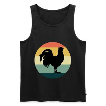Hühnerliebhaber Geflügelzüchter Farming Vintage Retro - Männer Premium Bio Tank Top - Schwarz - Vorne - Michal (187cm)