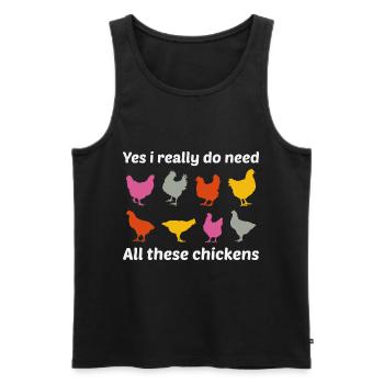 Chicken Lover Poultry Farmer Farming Farm Funny - Men's Premium Organic Tank Top - black - Front - Michal (187cm)