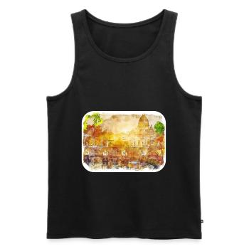 Rom Italien Aquarell Skizze Gemälde Illustration - Männer Premium Bio Tank Top - Schwarz - Vorne - Michal (187cm)