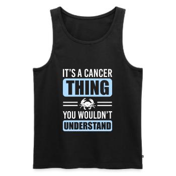 Cancer Astrology Superstition - Men's Premium Organic Tank Top - black - Front - AI Model Male 178 light (178cm)