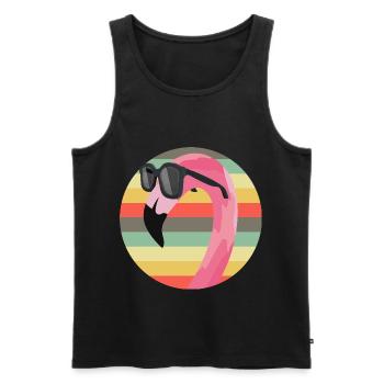 Flamingo - Men's Premium Organic Tank Top - black - Front - Michal (187cm)