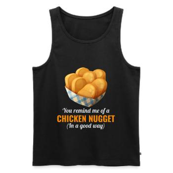 Chicken Nuggets Fast Food Lustiger Spruch - Männer Premium Bio Tank Top - Schwarz - Vorne - Michal (187cm)