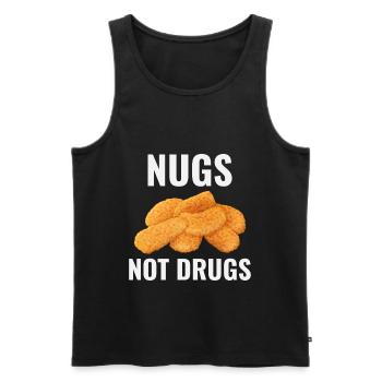 Chicken Nuggets Fast Food Funny Saying - Men's Premium Organic Tank Top - black - Front - Michal (187cm)