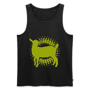 Ziege - Bock - Geiß - Bauernhof - Zoo - Urlaub - Männer Premium Bio Tank Top - Schwarz - Vorne - AI Model Male 178 light (178cm)