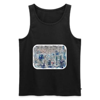 Chicago USA Watercolor Sketch Drawn Illustration - Men's Premium Organic Tank Top - black - Front - Michal (187cm)