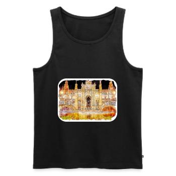 Spain Watercolor Sketch Hand Drawn Illustration - Men's Premium Organic Tank Top - black - Front - AI Model Male 178 light (178cm)