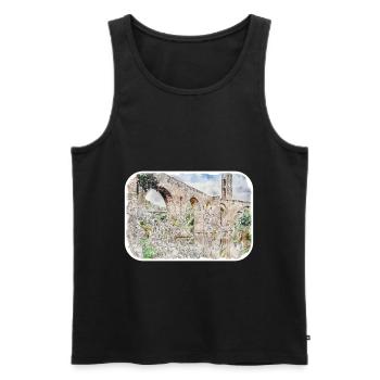 Spain Watercolor Sketch Hand Drawn Illustration - Men's Premium Organic Tank Top - black - Front - AI Model Male 178 light (178cm)