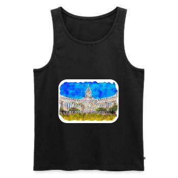 Saint-Pétersbourg Russie Aquarelle Esquisse Dessinée Illus - Débardeur bio Premium Homme - noir - Devant - Michal (187cm)