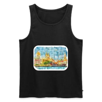 Cartagena Kolumbien Aquarell Skizze Gezeichnet Illustr - Männer Premium Bio Tank Top - Schwarz - Vorne - Michal (187cm)