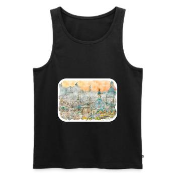 Rome Italy Watercolor Sketch Drawn Illustration - Men's Premium Organic Tank Top - black - Front - Michal (187cm)