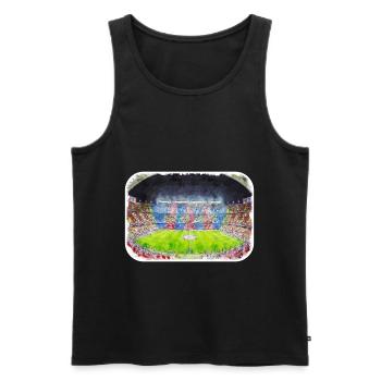 Barcelone Espagne Aquarelle Esquisse Dessin Dessiné - Débardeur bio Premium Homme - noir - Devant - Michal (187cm)