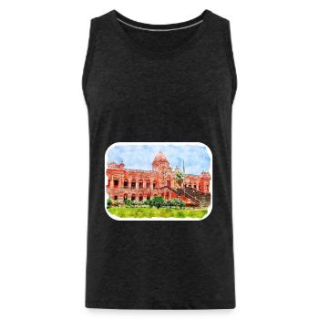 Dhaka Bangladesh Watercolor Sketch Drawn Illustrat - Men's Premium Organic Tank Top - charcoal grey - Front - Alexander (188cm)