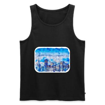 San Francisco Usa Watercolor Sketch Painting - Men's Premium Organic Tank Top - black - Front - Michal (187cm)