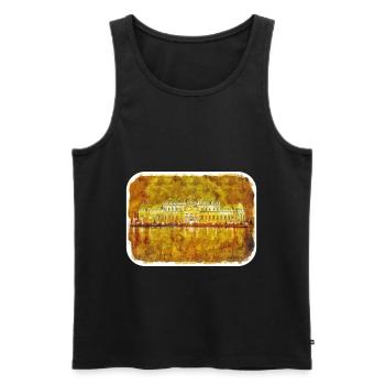 Vienna Austria Watercolor Sketch Illustration - Men's Premium Organic Tank Top - black - Front - AI Model Male 178 light (178cm)