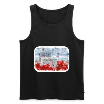Allemagne Aquarelle Esquisse Dessinée à la main Illustration - Débardeur bio Premium Homme - noir - Devant - Michal (187cm)