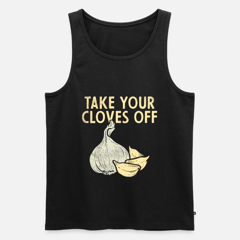 Knoblauch Pflanze - Männer Premium Bio Tank Top - Schwarz