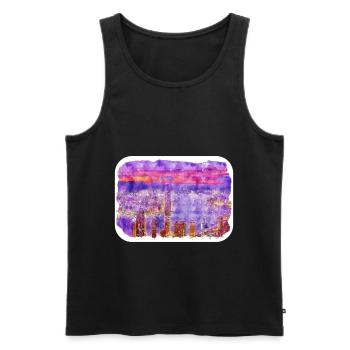 Hong Kong China Aquarell Skizze Zeichnung - Männer Premium Bio Tank Top - Schwarz - Vorne - Michal (187cm)