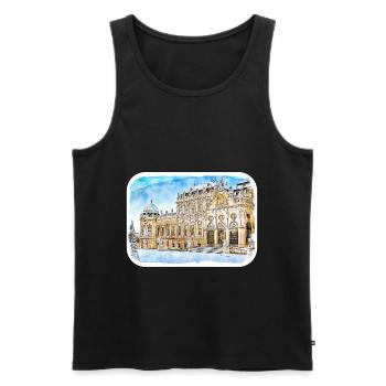 Vienna Austria Watercolor Sketch Drawn Illustratio - Men's Premium Organic Tank Top - black - Front - AI Model Male 178 light (178cm)
