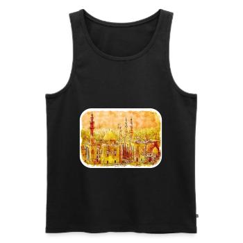 Cairo Egypt Watercolor Sketch Drawn Illustration - Men's Premium Organic Tank Top - black - Front - Michal (187cm)