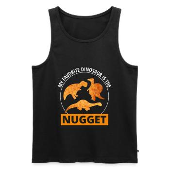 Chicken Nugget Fast Food Dinosaur Dino Animal - Men's Premium Organic Tank Top - black - Front - Michal (187cm)