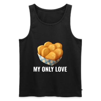Chicken Nuggets Fast Food Funny Saying - Men's Premium Organic Tank Top - black - Front - Michal (187cm)
