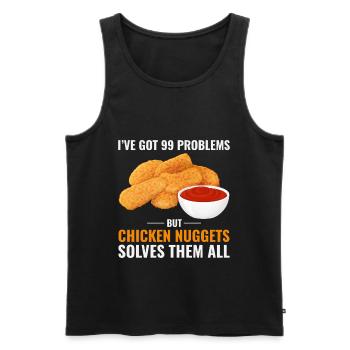 Chicken Nuggets Fast Food Funny Saying - Men's Premium Organic Tank Top - black - Front - Michal (187cm)