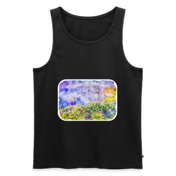 Spain Watercolor Sketch Hand Drawn Illustration - Men's Premium Organic Tank Top - black - Front - AI Model Male 178 light (178cm)