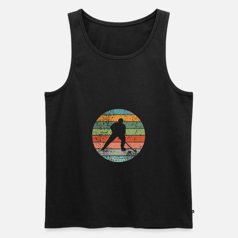 Eishockey Retro - Männer Premium Bio Tank Top - Schwarz