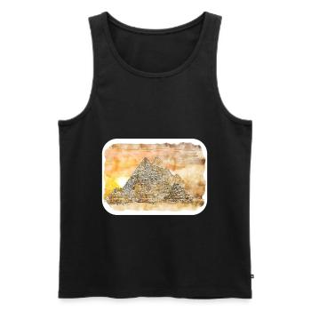 Cairo Egypt Watercolor Sketch Drawn Illustration - Men's Premium Organic Tank Top - black - Front - Michal (187cm)