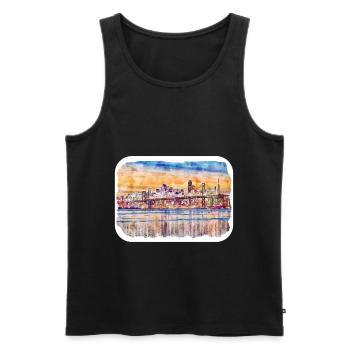 San Francisco Usa Watercolor Sketch Painting - Men's Premium Organic Tank Top - black - Front - Michal (187cm)