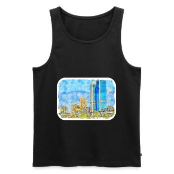 Cairo Egypt Watercolor Sketch Drawn Illustration - Men's Premium Organic Tank Top - black - Front - Michal (187cm)