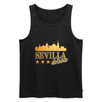 Seville Spain City Skyline Gold Home Love - Men's Premium Organic Tank Top - black - Front - Michal (187cm)
