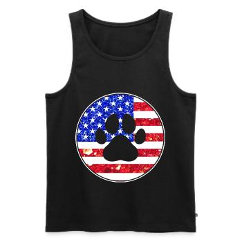America Paw Dog July 4 USA - Men's Premium Organic Tank Top - black - Front - Michal (187cm)