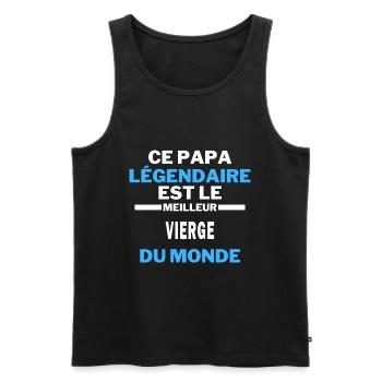 papa légendaire est le Meilleur VIERGE du monde - Débardeur bio Premium Homme - noir - Devant - Michal (187cm)
