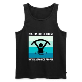 Wassergymnastik Aquatische Fitness Aqua Exercise - Männer Premium Bio Tank Top - Schwarz - Vorne - AI Model Male 178 light (178cm)