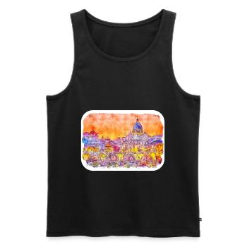 Rom Italien Aquarell Skizze Handgezeichnetes Gemälde - Männer Premium Bio Tank Top - Schwarz - Vorne - Michal (187cm)
