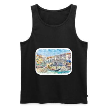 Venedig Italien Aquarellskizze Gezeichnete Illustration - Männer Premium Bio Tank Top - Schwarz - Vorne - Michal (187cm)