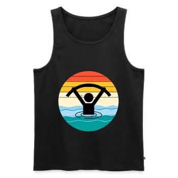 Water Aqua aerobics Aquatic fitness Vintage Retro - Men's Premium Organic Tank Top - black - Front - AI Model Male 178 light (178cm)