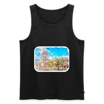 Habana Kuba Aquarell Skizze Gezeichnete Illustration - Männer Premium Bio Tank Top - Schwarz - Vorne - Michal (187cm)