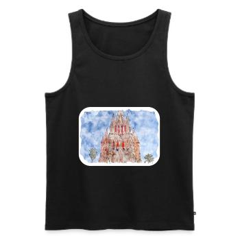 San Miguel De Allende Mexique Aquarelle Esquisse Dra - Débardeur bio Premium Homme - noir - Devant - Michal (187cm)
