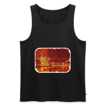 Budapest Ungarn Aquarell Skizze Illustration - Männer Premium Bio Tank Top - Schwarz - Vorne - AI Model Male 178 light (178cm)