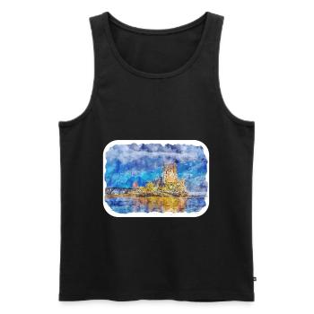 Scotland UK Watercolor Sketch Painting Illustratio - Men's Premium Organic Tank Top - black - Front - Michal (187cm)