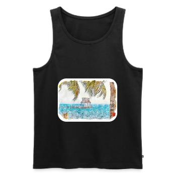 Mexique Aquarelle Esquisse Dessinée à la main Illustration - Débardeur bio Premium Homme - noir - Devant - AI Model Male 178 light (178cm)