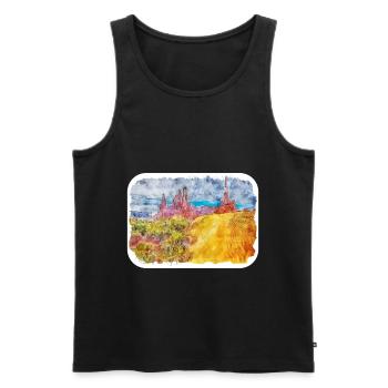 Arizona USA Aquarellskizze gezeichnete Illustration - Männer Premium Bio Tank Top - Schwarz - Vorne - Michal (187cm)