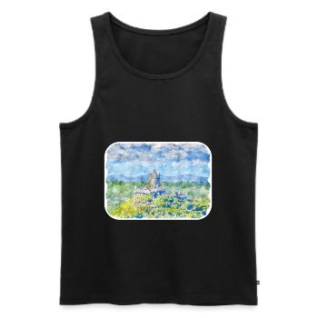 Allemagne Aquarelle Esquisse Dessinée à la main Illustration - Débardeur bio Premium Homme - noir - Devant - Michal (187cm)