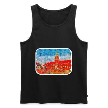 Seville Spain Watercolor Sketch Illustration - Men's Premium Organic Tank Top - black - Front - AI Model Male 178 light (178cm)