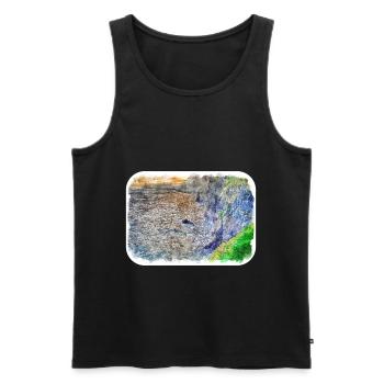 Irlande Royaume-Uni Aquarelle Esquisse Peinture Illustration - Débardeur bio Premium Homme - noir - Devant - Michal (187cm)