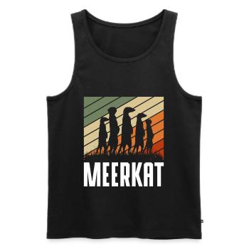 Meerkat Nature Drôle - Débardeur bio Premium Homme - noir - Devant - Michal (187cm)