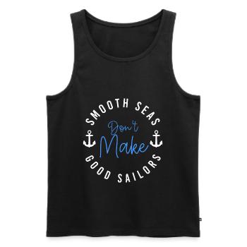 Voilier Bateau à voile Vagues - Débardeur bio Premium Homme - noir - Devant - Michal (187cm)